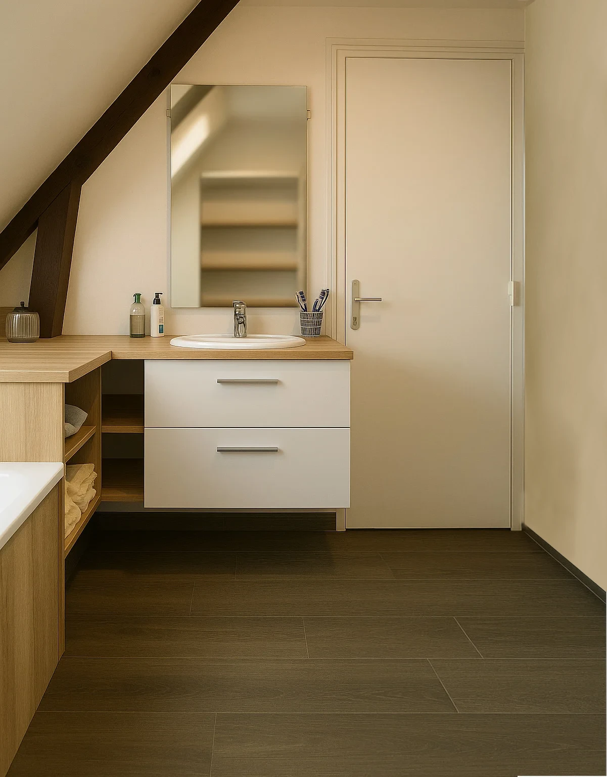 Rénovation d’une salle de bain mansardée – Orne